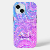 Sparkle eenhoorn regenboog meisjesachtige marmeren Case-Mate iPhone case (Achterkant)
