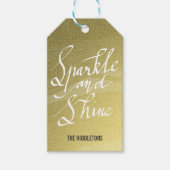 Sparkle en glans handgeschreven script gouden vaka cadeaulabel (Voorkant)