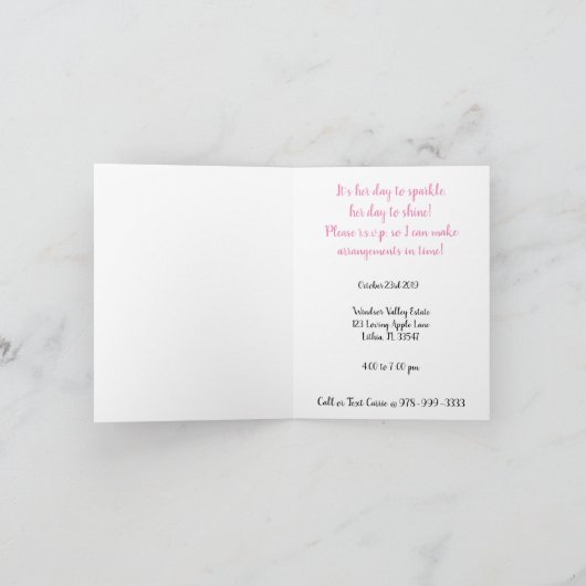 Sparkle en Shine Bruidsfeest Uitnodiging (Binnen)