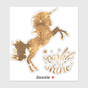 Sparkle en Shine Eenhoorn - Goud Koper Sticker