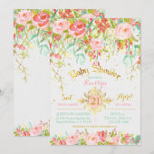 Sparkle Enchanted Secret Garden Baby shower Kaart (Voorkant / Achterkant)