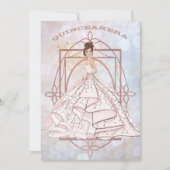 Sparkle Formele roze en Gouden Updo Kaart (Voorkant)