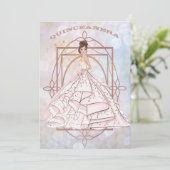 Sparkle Formele roze en Gouden Updo Kaart (Staand voorkant)