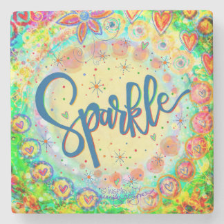 Sparkle Fun Kleurrijke Whimsical Inspirerend Drink Stenen Onderzetter