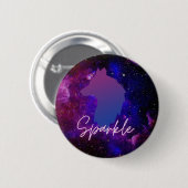 Sparkle galaxy wolf pin ronde button 5,7 cm (Voorkant /achterkant)