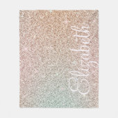 Sparkle! Gepersonaliseerd Roos Gouden Glitter Iris Fleece Deken (Voorkant)