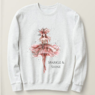 Sparkle Girl in Pink Rose Gold Dress Trui