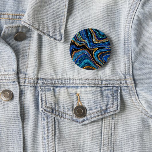 Sparkle Glam Glitter girale kunstblauw Ronde Button 5,7 Cm (In situ)