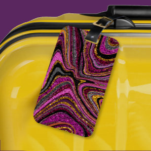 Sparkle Glam Glitter girale marmer roze Bagagelabel