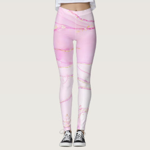 Sparkle Glam Glitter girale marmering roze vormgev Leggings