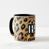 Sparkle Glam Goud Zwart Leopard Cheetah Print Mok (Voorkant links)