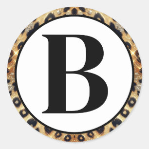 Sparkle Glam Goud Zwart Leopard Cheetah Print Ronde Sticker