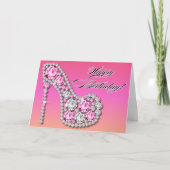 Sparkle Glam Stiletto Verjaardag Kaart (Voorkant)