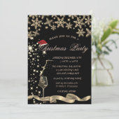 Sparkle, Glass, Snowflakes Corporate Kerstparty Kaart (Staand voorkant)