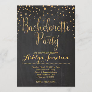 Sparkle Glitter bachelorette Party Invitation Kaart