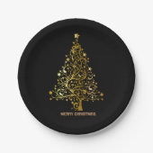 Sparkle Glitter Black en Gold Papieren Bordje (Voorkant)