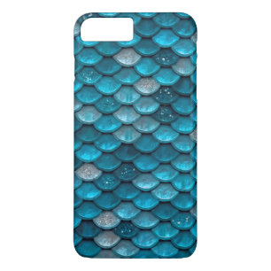 Sparkle Glitter Blue Blauwgroen Aqua Mermaid Scale iPhone 8 Plus / 7 Plus Hoesje