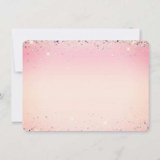 Sparkle Glitter Border Pink Custom Name Note Card Bedankkaart (Achterkant)