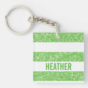 Sparkle Glitter look Stripes Acrylische Sleutelhan Sleutelhanger