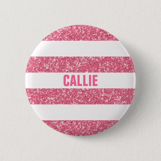 Sparkle Glitter look Stripes Button (Voorkant)