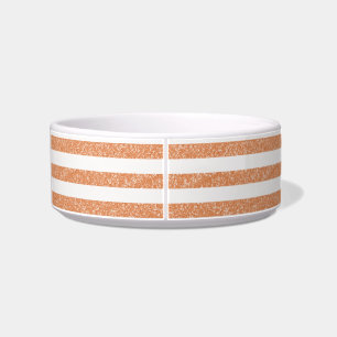 Sparkle Glitter look Stripes Cat Bowl Voerbakje
