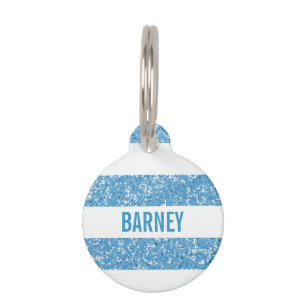 Sparkle Glitter look Stripes Dog Label Huisdierpenning