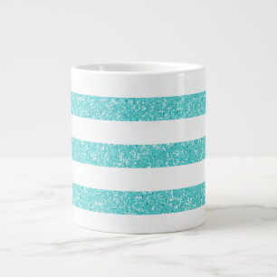 Sparkle Glitter look Stripes Jumbo Mok