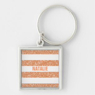 Sparkle Glitter look Stripes Premium-Sleutelhanger Sleutelhanger