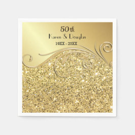Sparkle Gold 50ste huwelijksjubileum Servet