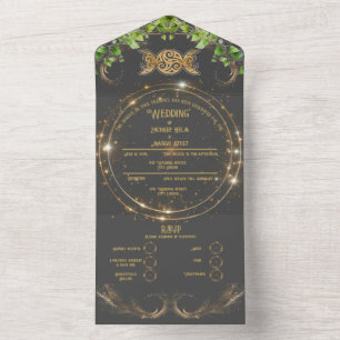 Sparkle Gold Botanic Celestial Alles In Een Bruilo All In One Uitnodiging
