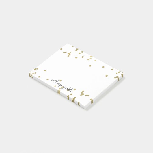 Sparkle Gold Confetti Post-it® Notes (Schuin)