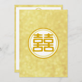 Sparkle Gold Double Happiness - Rond Kaart (Voorkant / Achterkant)