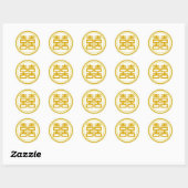 Sparkle Gold Double Happiness - Round Ronde Sticker (Vel)