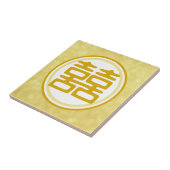 Sparkle Gold Double Happiness - Round Tegeltje (Zijkant)