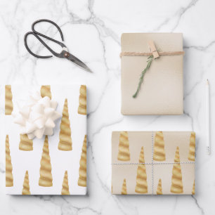 Sparkle Gold Glam Unicorn Verjaardag Inpakpapier Vel