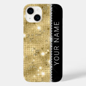 Sparkle Gold Glitter Aangepaste naam Case-Mate iPhone Case (Achterkant)