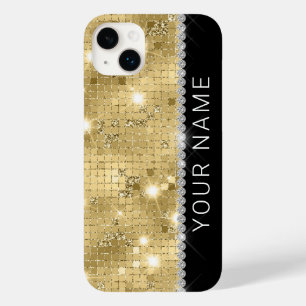 Sparkle Gold Glitter Aangepaste naam Case-Mate iPhone 14 Plus Hoesje
