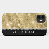 Sparkle Gold Glitter Aangepaste naam Case-Mate iPhone Case (Achterkant (horizontaal))