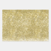 Sparkle Gold Pink Faux Glitter Inpakpapier Vel (Voorkant 3)