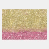 Sparkle Gold Pink Faux Glitter Inpakpapier Vel (Voorkant)