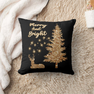Sparkle Gold Rendier en Kerstboom Kussen
