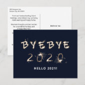 Sparkle Goodbye 2020 Hallo 2021 Feestdagenkaart (Voorkant / Achterkant)
