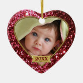 Sparkle Hearts (rood) Lijst Ornament (Voorkant)