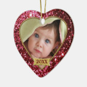 Sparkle Hearts (rood) Lijst Ornament (Links)
