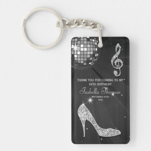 Sparkle Heels Black Disco Ball Birthday Hartelijk Sleutelhanger