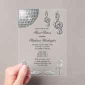 Sparkle Heels en Silver Disco Ball Sweet 16 Acryl Uitnodigingen (Insitu (Draagbaar))