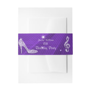 Sparkle Heels Paars Disco Ball Birthday Uitnodigingen Wikkel