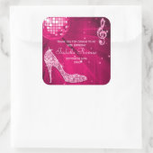 Sparkle Heels Pink Disco Ball Verjaardag Dank u Vierkante Sticker (Tas)