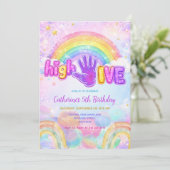 Sparkle High Five Birthday Party Invitation  (Debout devant)