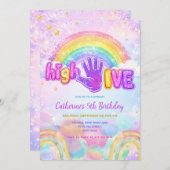 Sparkle High Five Birthday Party Invitation  (Devant / Derrière)